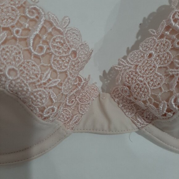 Vintage coquette fairycore satin crochet lace LA Senza bra - Picture 6 of 16